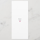 Menu Mariage Minimaliste Moderne Rose Magenta (Dos)