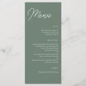 Menu Mariage minimaliste moderne Sage Green (Devant)