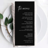 Menu Mariage minimaliste noir