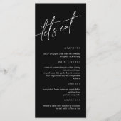 Menu Mariage minimaliste noir et blanc (Devant)