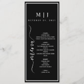 Menu Mariage minimaliste noir et blanc (Devant)