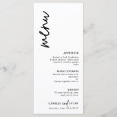 Menu Mariage minimaliste noir et blanc (Devant)