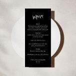 Menu Mariage minimaliste noir solide classique<br><div class="desc">Classic Formal Noir Solide Mariage Personnalisé Menu Modifiable</div>