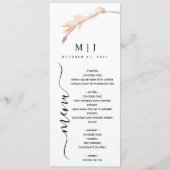 Menu Mariage minimaliste Pampas broussailleux (Devant)