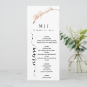Menu Mariage minimaliste Pampas broussailleux (Debout devant)