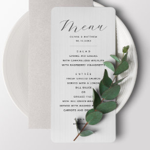 Menu Mariage Minimaliste Réception de Mariage Élégant