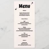 Menu Mariage Minimaliste Rétro Moderne (Devant)