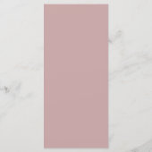 Menu Mariage Minimaliste Rose Poussiéreuse (Dos)