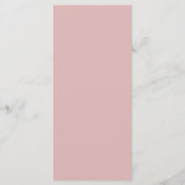 Menu Mariage Minimaliste Rose Poussiéreuse (Dos)