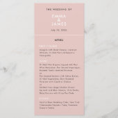 Menu Mariage Minimaliste Rose | QR | Élégant (Devant)
