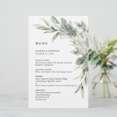 Menu Mariage minimaliste Sage Green Eucalyptus (Debout devant)