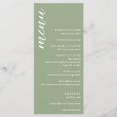 Menu Mariage minimaliste Sage vert (Devant)