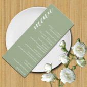Menu Mariage minimaliste Sage vert
