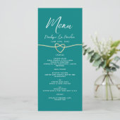 Menu Mariage Minimaliste Sarcelle  (Debout devant)