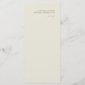 Menu Mariage minimaliste simple (Dos)