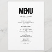 Menu Mariage minimaliste simple (Devant)