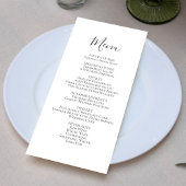 Menu Mariage minimaliste simple