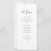 Menu Mariage minimaliste simple Noir ID523 (Devant)