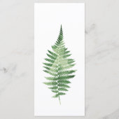 Menu Mariage minimaliste Vert Fern (Dos)