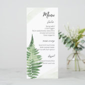 Menu Mariage minimaliste Vert Fern (Debout devant)