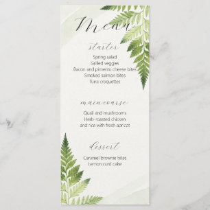 Menu Mariage minimaliste Vert Fern
