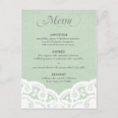 Menu Mariage Mint Lace Doily (Devant)