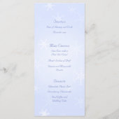 Menu mariage Modèle Flammes de neige d'hiver Bleu  (Dos)