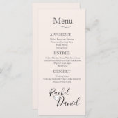 Menu Mariage moderne (Devant / Derrière)