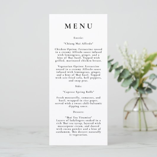 Menu Mariage moderne (Debout devant)