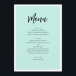 Menu Mariage moderne à la menthe. Script minimaliste si<br><div class="desc">Menu mariage de script menthe moderne. Convient pour l'anniversaire,  l'anniversaire et toute autre fête. Veuillez me contacter si vous avez besoin d'autres articles.</div>