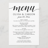 Menu Mariage Moderne à l'encre noire et blanche (Devant)