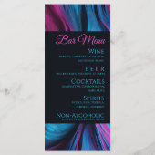 Menu mariage-Moderne Abstrait bleu et rose- (Dos)