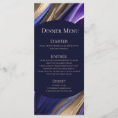 Menu mariage-Moderne Abstrait Bleu pourpre Or- (Devant)