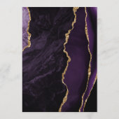 Menu Mariage Moderne Agate Or Violet Écriture Manuscrit (Dos)