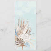 Menu Mariage Moderne Aqua Océan & Coquillages (Dos)