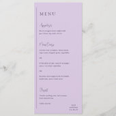 Menu Mariage moderne au lilas gracieux (Devant)