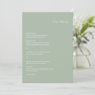 Menu Mariage Moderne au Vert Sauge Élégant