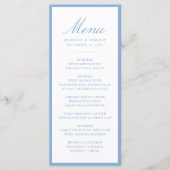 Menu Mariage Moderne avec Bordure Bleue (Devant)