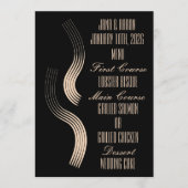 Menu Mariage moderne Beige-on-Black (Devant)