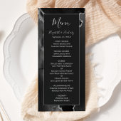 Menu Mariage moderne Black Silver Agate