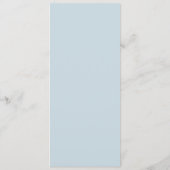 Menu Mariage Moderne Bleu Atténué avec Élégance (Dos)