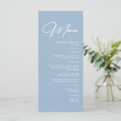 Menu Mariage Moderne Bleu Poussiéreux (Debout devant)
