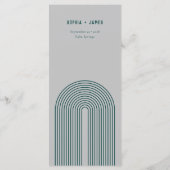 Menu Mariage moderne Boho Arch Green Grey Typographie (Dos)