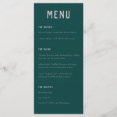 Menu Mariage moderne Boho Arch Green Grey Typographie (Devant)