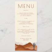 Menu Mariage moderne Boho Desert Cactus (Devant)