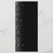 Menu Mariage Moderne Bordure Pailletée Noir Argent (Dos)