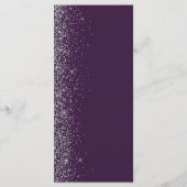 Menu Mariage Moderne Bordure Pailletée Violet Foncé Arg (Dos)