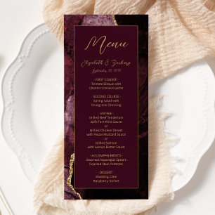 Menu Mariage Moderne Bourgogne Or Agate