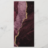 Menu Mariage Moderne Bourgogne Or Agate (Dos)
