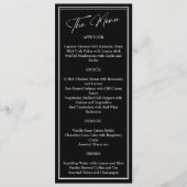 Menu Mariage moderne classique noir et blanc (Devant)